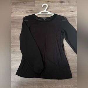 RW&CO. Black Beaded Neck Blouse